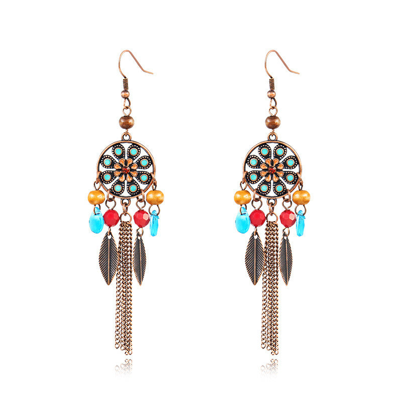 Wholesale Fashion Vintage Gold Tassel Earrings