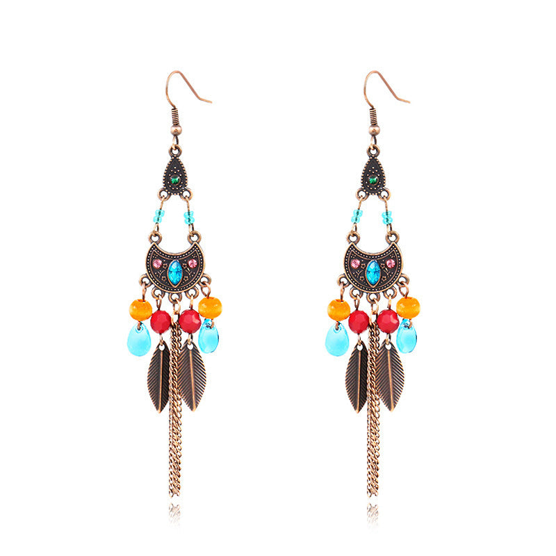 Wholesale Fashion Vintage Gold Tassel Earrings