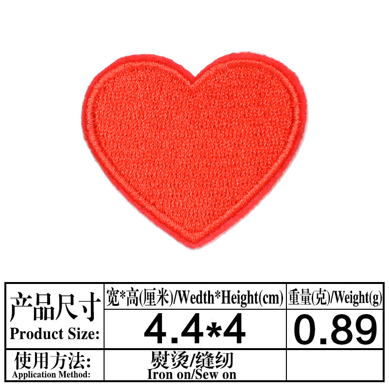 Wholesale Trendy Embroidered Love Heart Fabric Patches Decorative Fashion Accessory For Clothing Bags Hats DIY Craft Boutique Resale