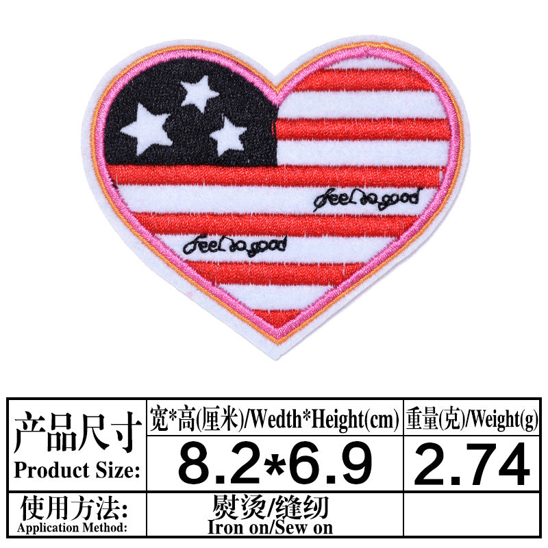 Wholesale Trendy Embroidered Love Heart Fabric Patches Decorative Fashion Accessory For Clothing Bags Hats DIY Craft Boutique Resale