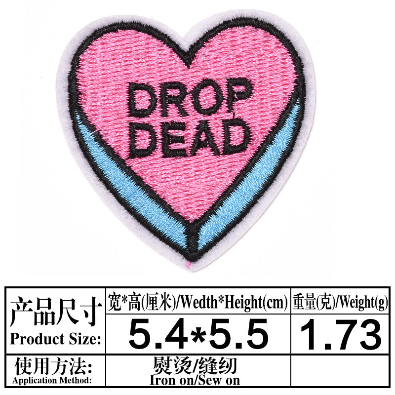 Wholesale Trendy Embroidered Love Heart Fabric Patches Decorative Fashion Accessory For Clothing Bags Hats DIY Craft Boutique Resale
