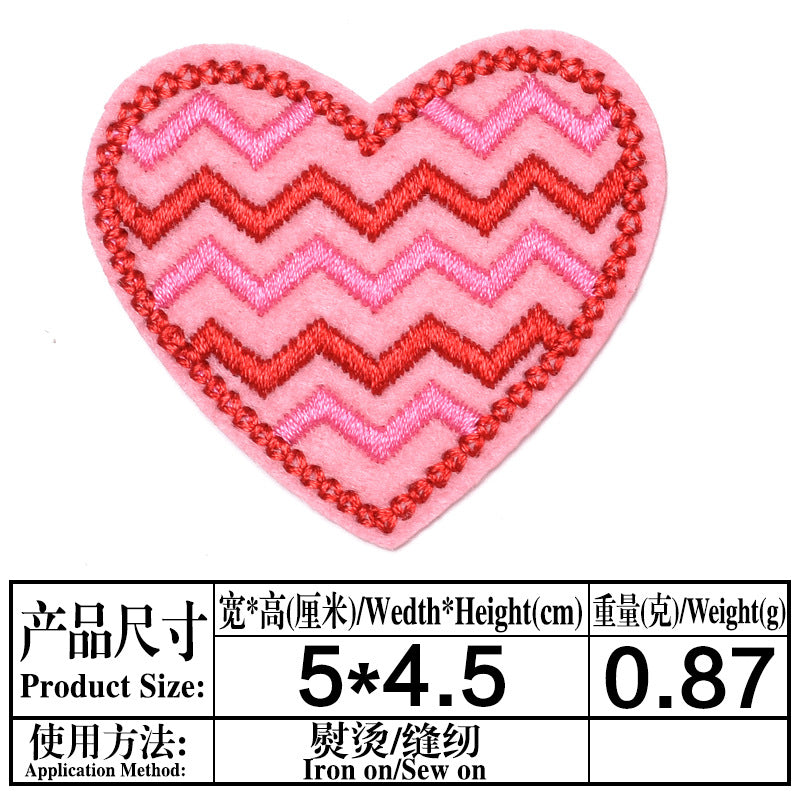 Wholesale Trendy Embroidered Love Heart Fabric Patches Decorative Fashion Accessory For Clothing Bags Hats DIY Craft Boutique Resale