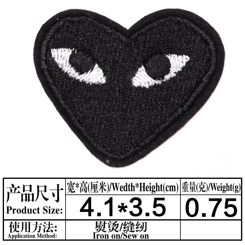 Wholesale Trendy Embroidered Love Heart Fabric Patches Decorative Fashion Accessory For Clothing Bags Hats DIY Craft Boutique Resale