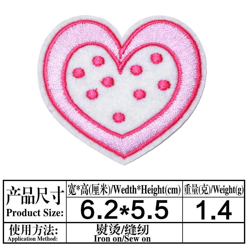 Wholesale Trendy Embroidered Love Heart Fabric Patches Decorative Fashion Accessory For Clothing Bags Hats DIY Craft Boutique Resale