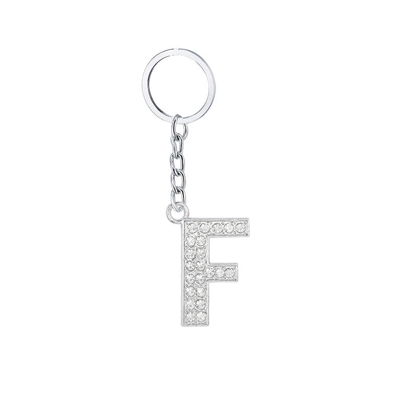 Wholesale 26 English Letters Diamond Alloy Keychain