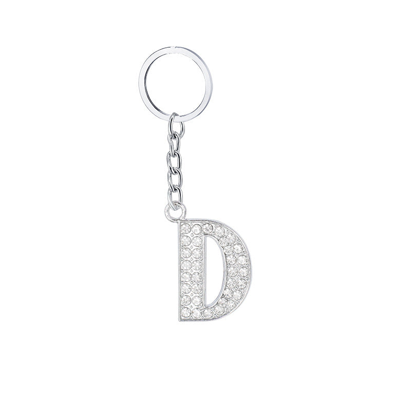 Wholesale 26 English Letters Diamond Alloy Keychain