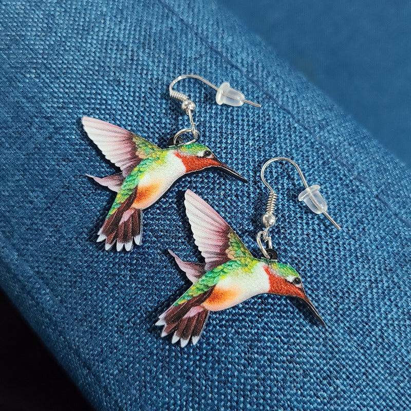 Wholesale Acrylic Hummingbird Pigeon Eagle Owl Parrot Earrings
