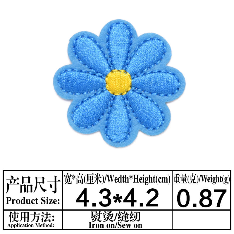 Wholesale Trendy Embroidered Felt Patches Iron On Sew On Applique With Butterfly Sun Flower Motifs For Clothing Bags DIY