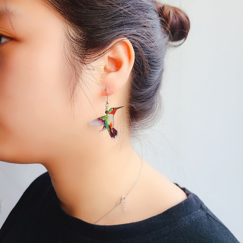 Wholesale Acrylic Hummingbird Pigeon Eagle Owl Parrot Earrings