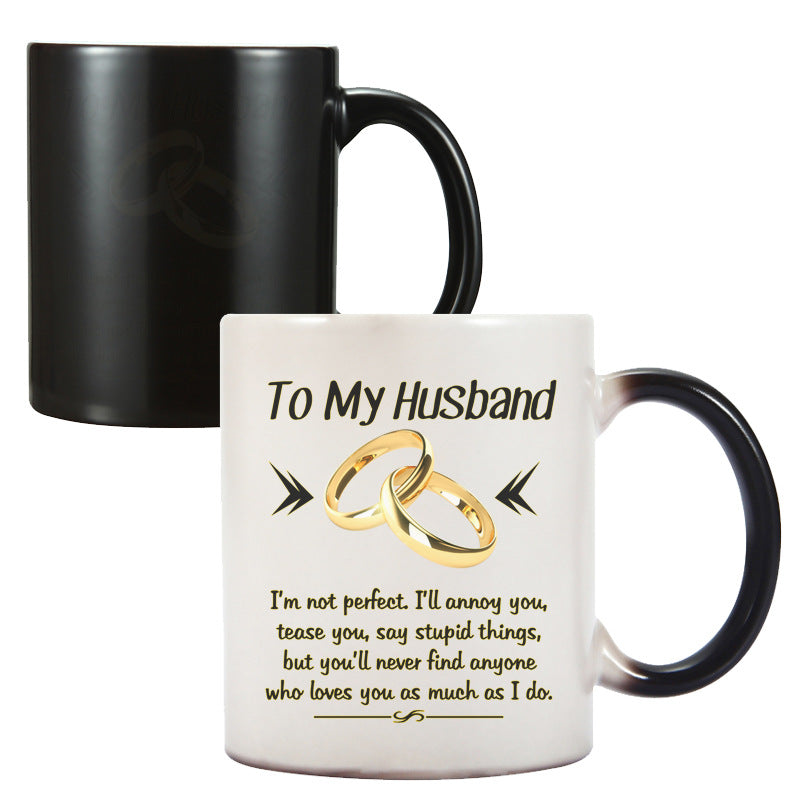 Wholesale Rings Wives Husbands Color Changing Ceramic Mugs