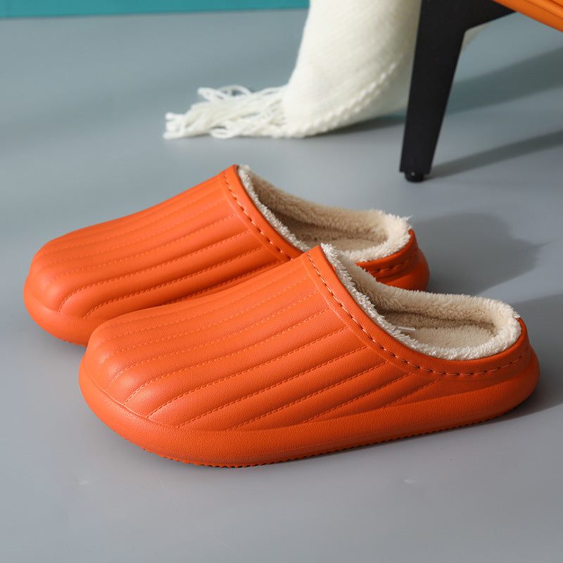 Wholesale New EVA Autumn and Winter Outer Wear Plush Warm Waterproof Thick-soled Anti-slip Cotton Slippers