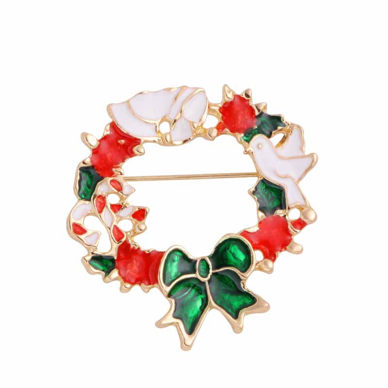Wholesale Christmas Diamond Zinc Alloy Brooch