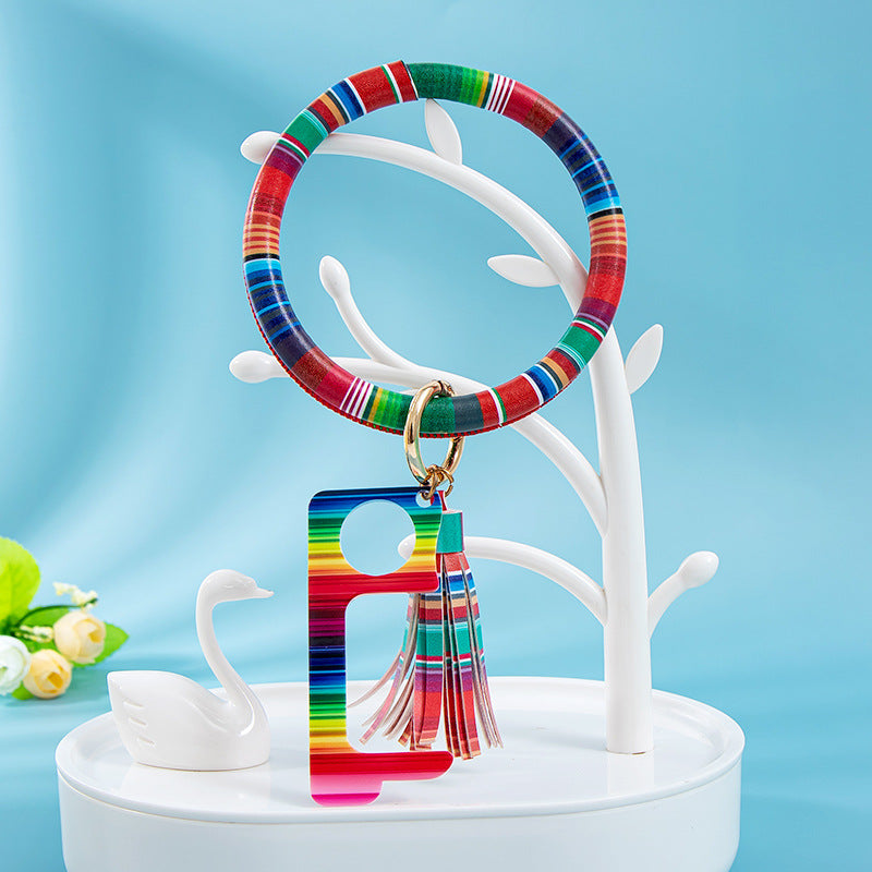 Wholesale PU Bracelet Tassel Keychain