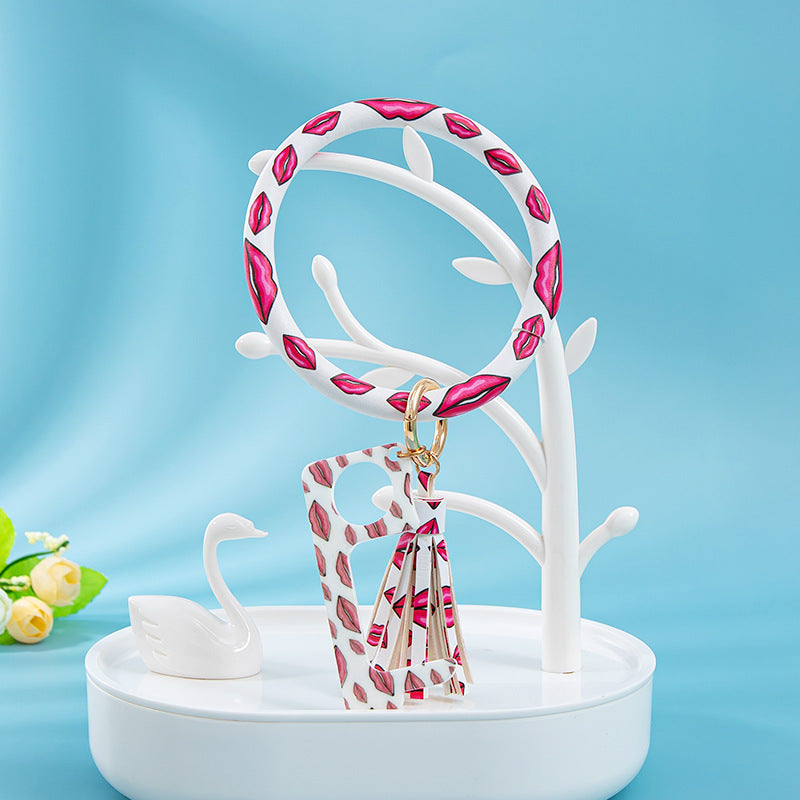 Wholesale PU Bracelet Tassel Keychain