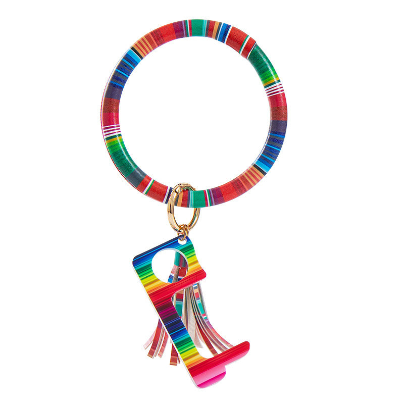 Wholesale PU Bracelet Tassel Keychain