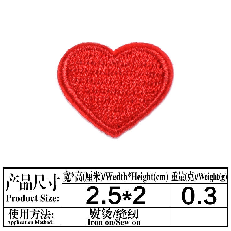 Wholesale Trendy Embroidered Love Heart Fabric Patches Decorative Fashion Accessory For Clothing Bags Hats DIY Craft Boutique Resale