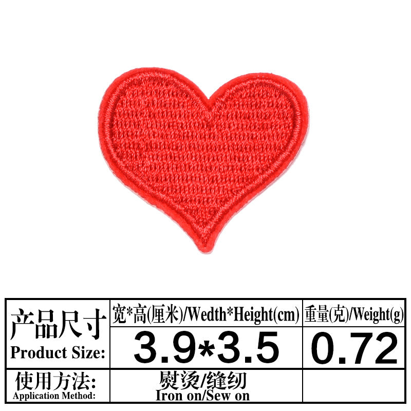 Wholesale Trendy Embroidered Love Heart Fabric Patches Decorative Fashion Accessory For Clothing Bags Hats DIY Craft Boutique Resale