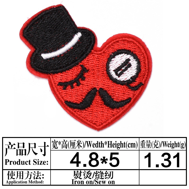 Wholesale Trendy Embroidered Love Heart Fabric Patches Decorative Fashion Accessory For Clothing Bags Hats DIY Craft Boutique Resale