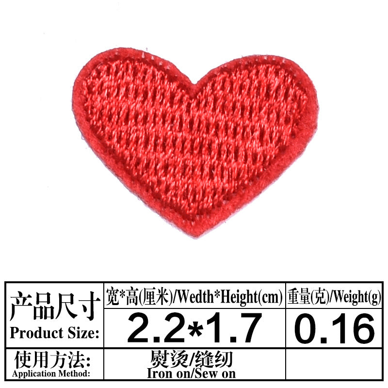 Wholesale Trendy Embroidered Love Heart Fabric Patches Decorative Fashion Accessory For Clothing Bags Hats DIY Craft Boutique Resale