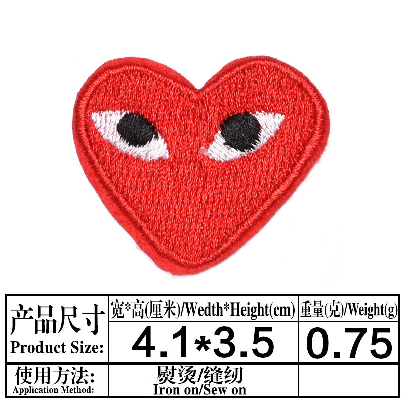 Wholesale Trendy Embroidered Love Heart Fabric Patches Decorative Fashion Accessory For Clothing Bags Hats DIY Craft Boutique Resale