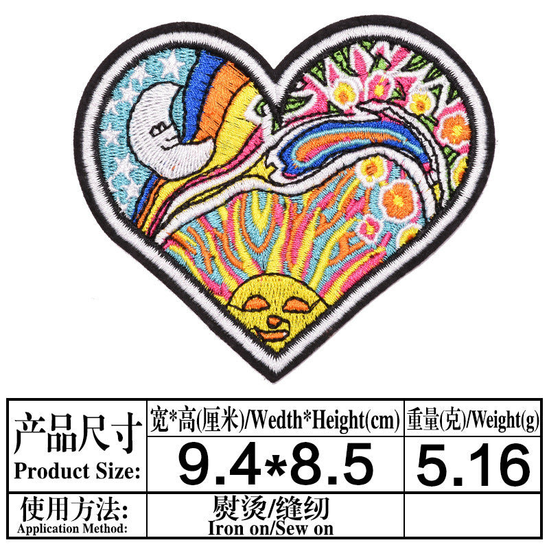 Wholesale Trendy Embroidered Love Heart Fabric Patches Decorative Fashion Accessory For Clothing Bags Hats DIY Craft Boutique Resale