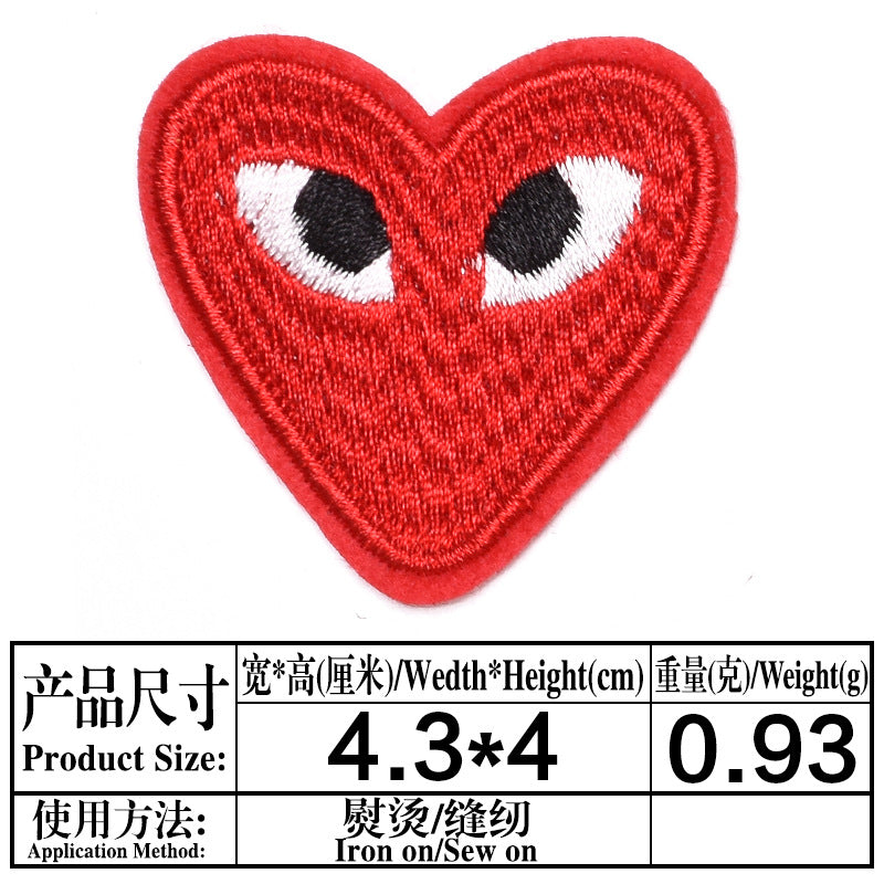 Wholesale Trendy Embroidered Love Heart Fabric Patches Decorative Fashion Accessory For Clothing Bags Hats DIY Craft Boutique Resale