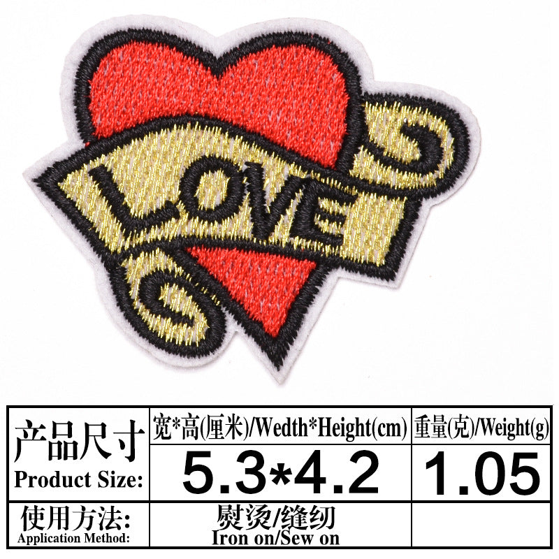 Wholesale Trendy Embroidered Love Heart Fabric Patches Decorative Fashion Accessory For Clothing Bags Hats DIY Craft Boutique Resale