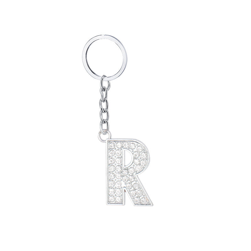 Wholesale 26 English Letters Diamond Alloy Keychain