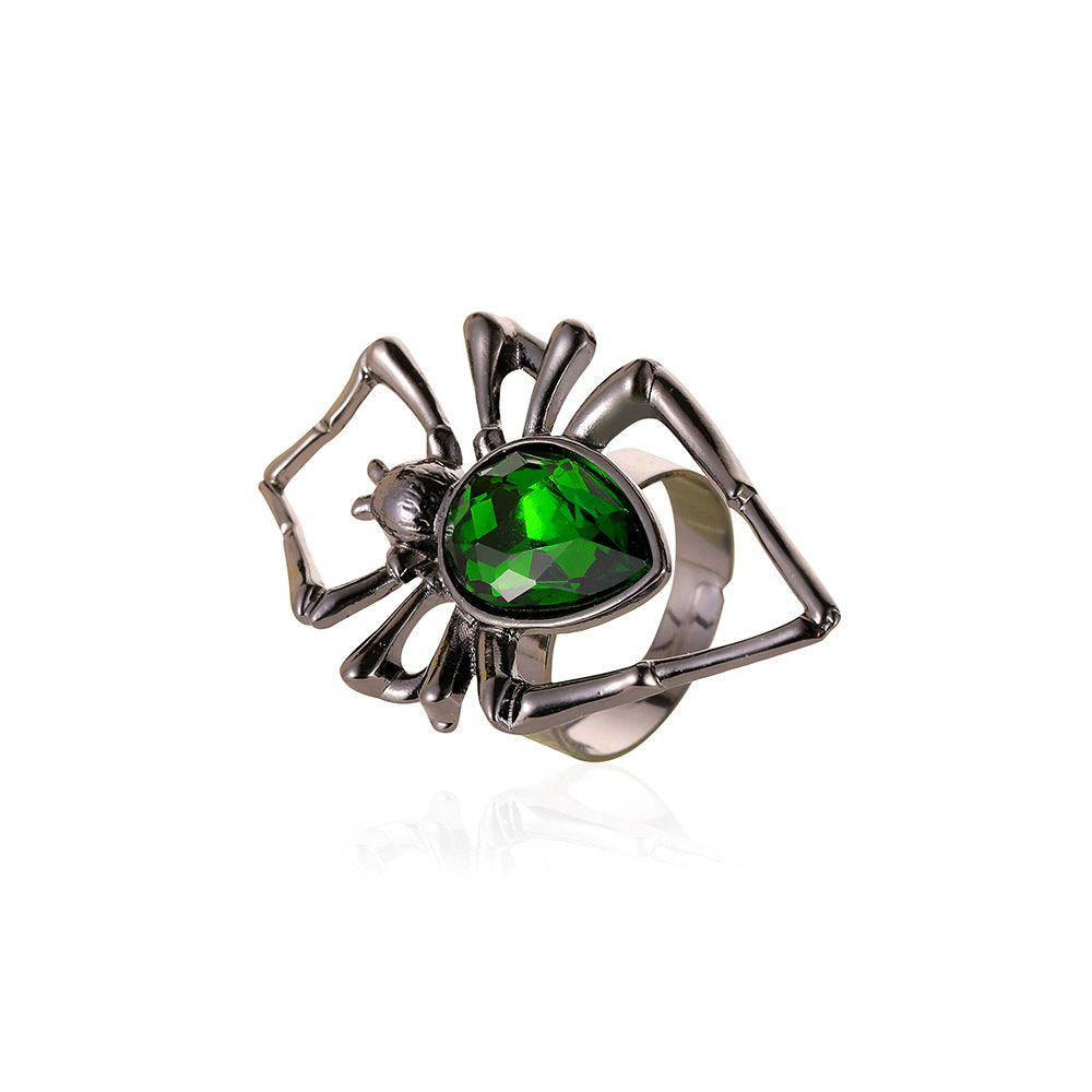 Wholesale Alloy Retro Green   Jewelry Set 3 Piece Necklace Earrings Ring For Women Party Costume Accessory