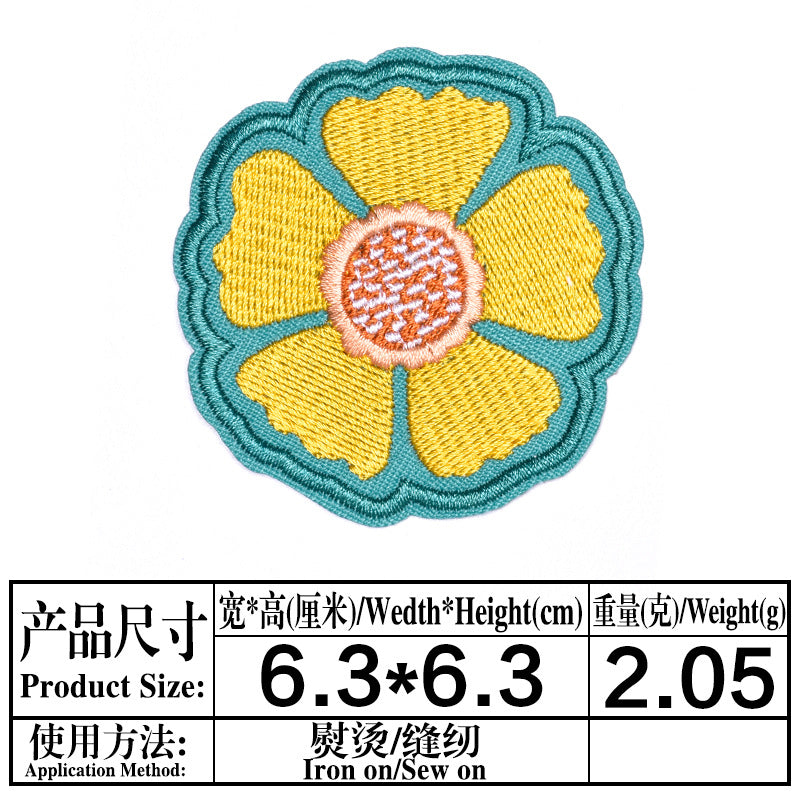 Wholesale Trendy Embroidered Felt Patches Iron On Sew On Applique With Butterfly Sun Flower Motifs For Clothing Bags DIY