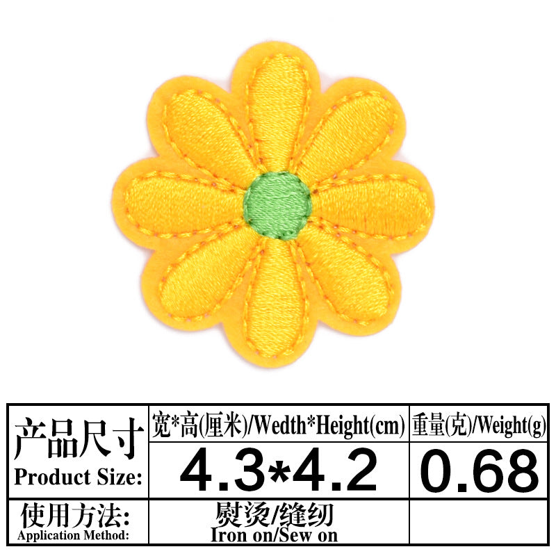 Wholesale Trendy Embroidered Felt Patches Iron On Sew On Applique With Butterfly Sun Flower Motifs For Clothing Bags DIY