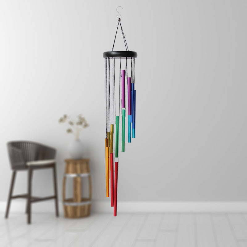 Wholesale 29-inch Colorful Thick Metal Rotating Wind Chime Ornaments