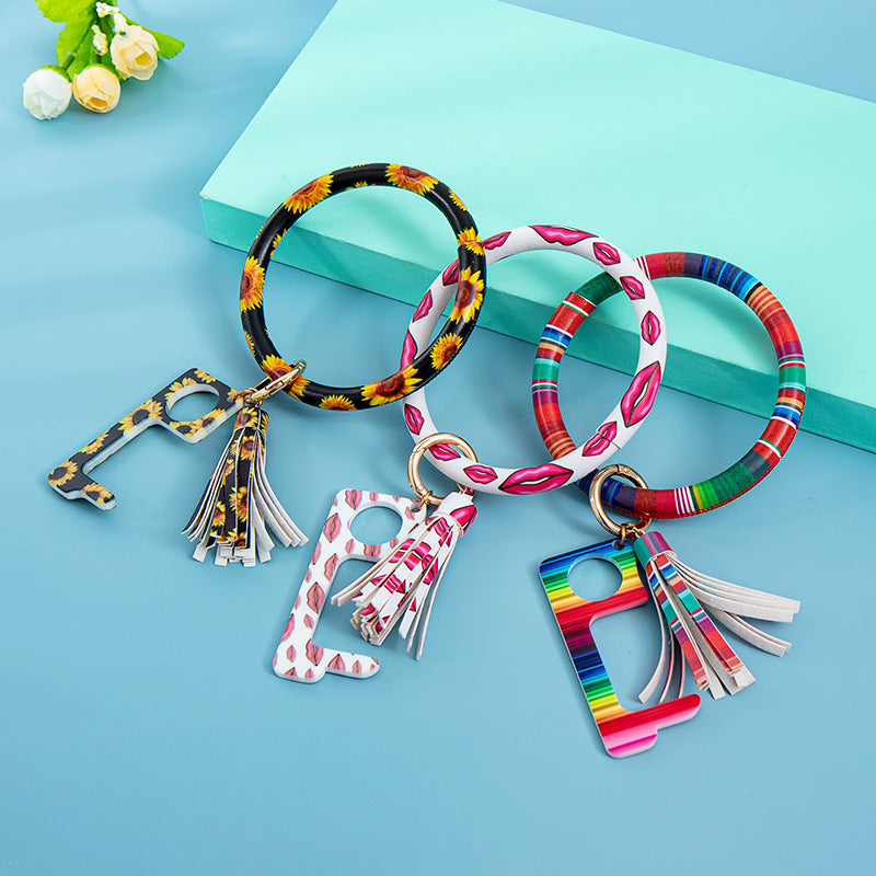 Wholesale PU Bracelet Tassel Keychain
