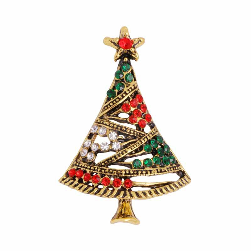 Wholesale Christmas Diamond Zinc Alloy Brooch