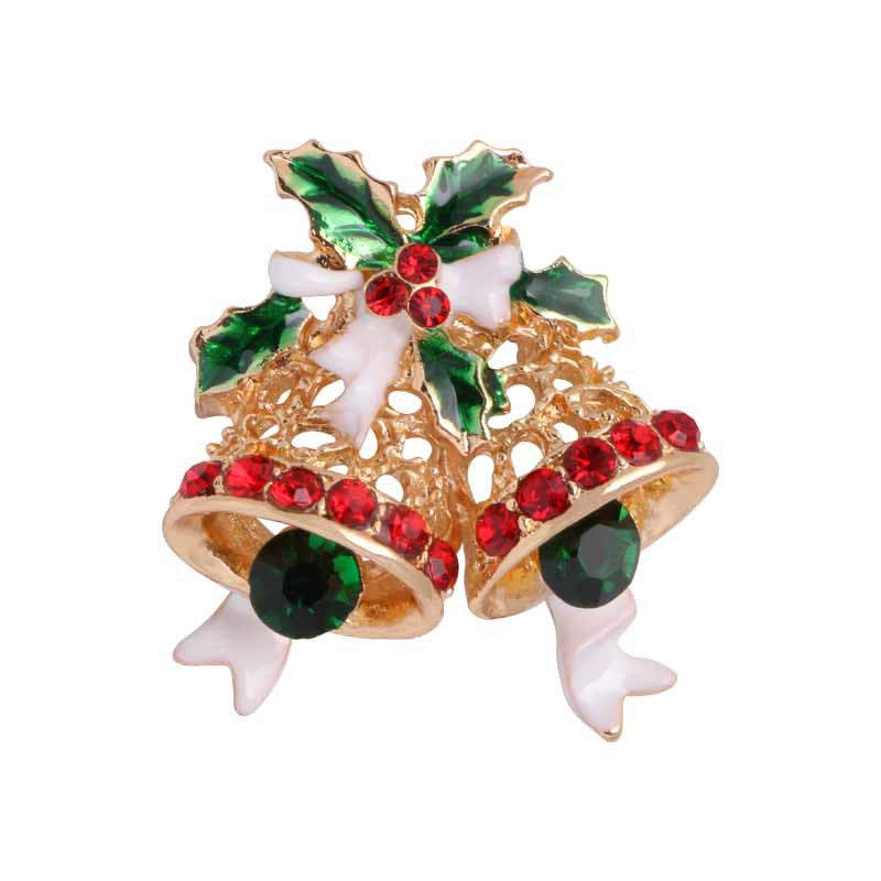 Wholesale Christmas Diamond Zinc Alloy Brooch