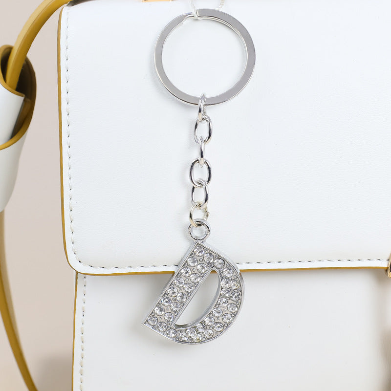 Wholesale 26 English Letters Diamond Alloy Keychain