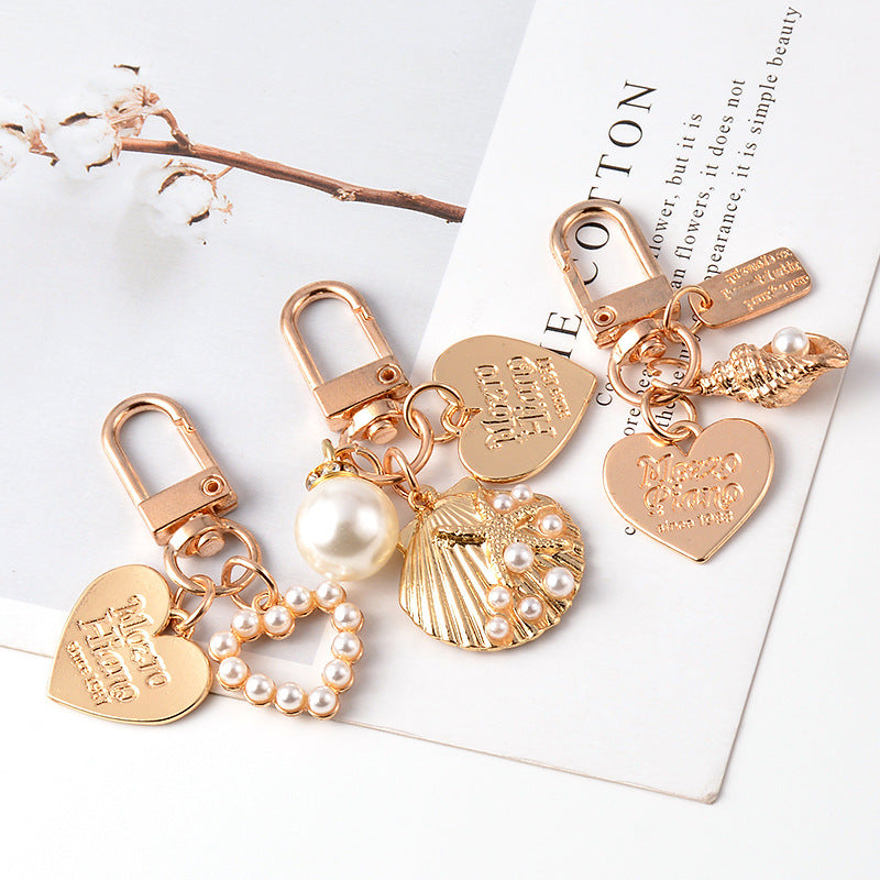 Wholesale Cute Pearl Shell Metal Keychain