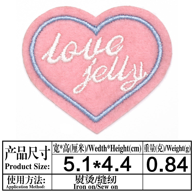Wholesale Trendy Embroidered Love Heart Fabric Patches Decorative Fashion Accessory For Clothing Bags Hats DIY Craft Boutique Resale