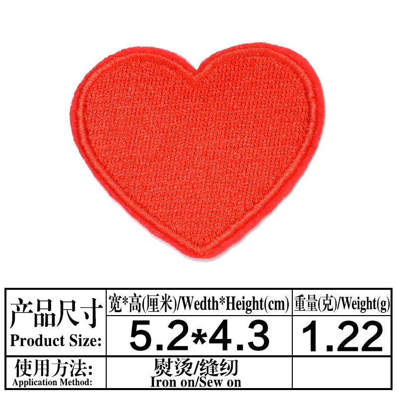 Wholesale Trendy Embroidered Love Heart Fabric Patches Decorative Fashion Accessory For Clothing Bags Hats DIY Craft Boutique Resale