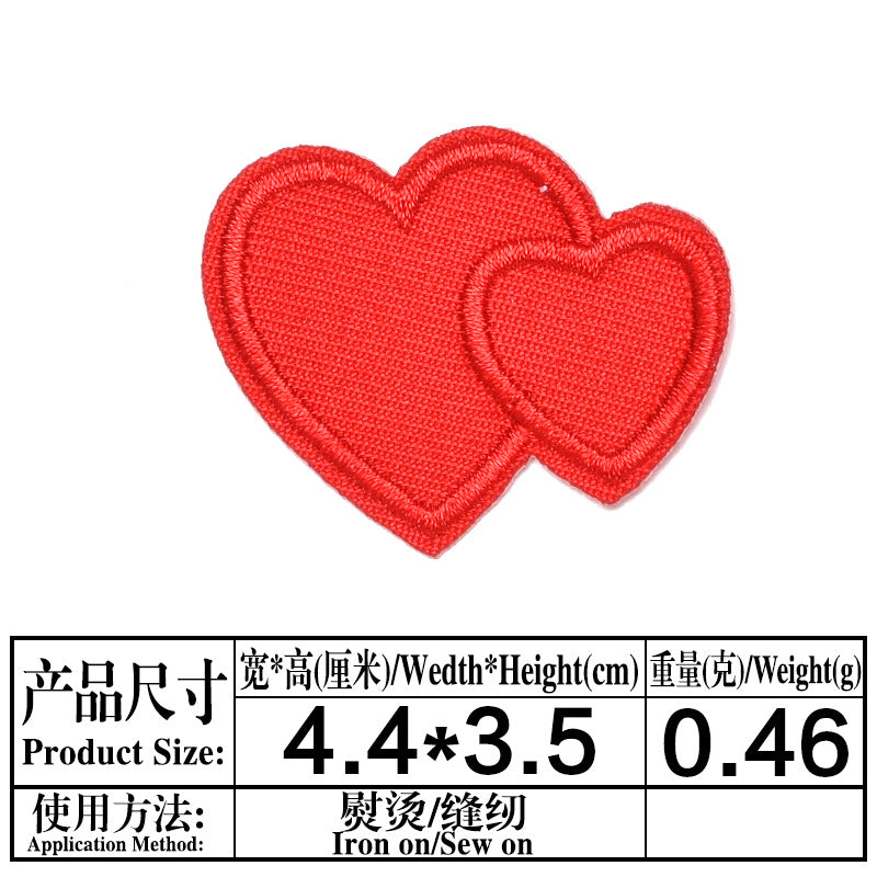 Wholesale Trendy Embroidered Love Heart Fabric Patches Decorative Fashion Accessory For Clothing Bags Hats DIY Craft Boutique Resale