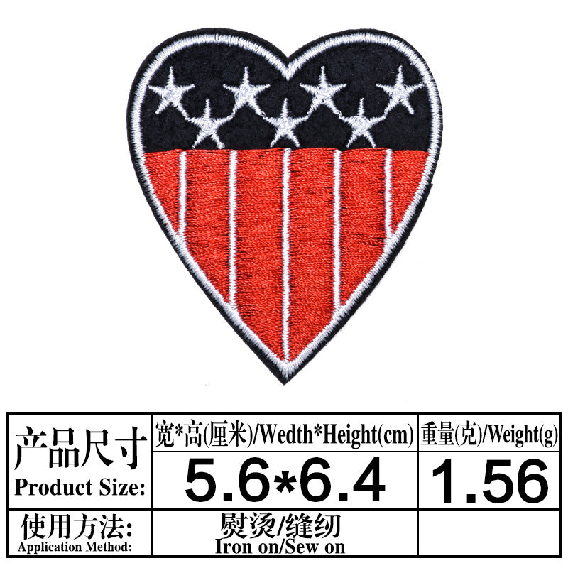 Wholesale Trendy Embroidered Love Heart Fabric Patches Decorative Fashion Accessory For Clothing Bags Hats DIY Craft Boutique Resale