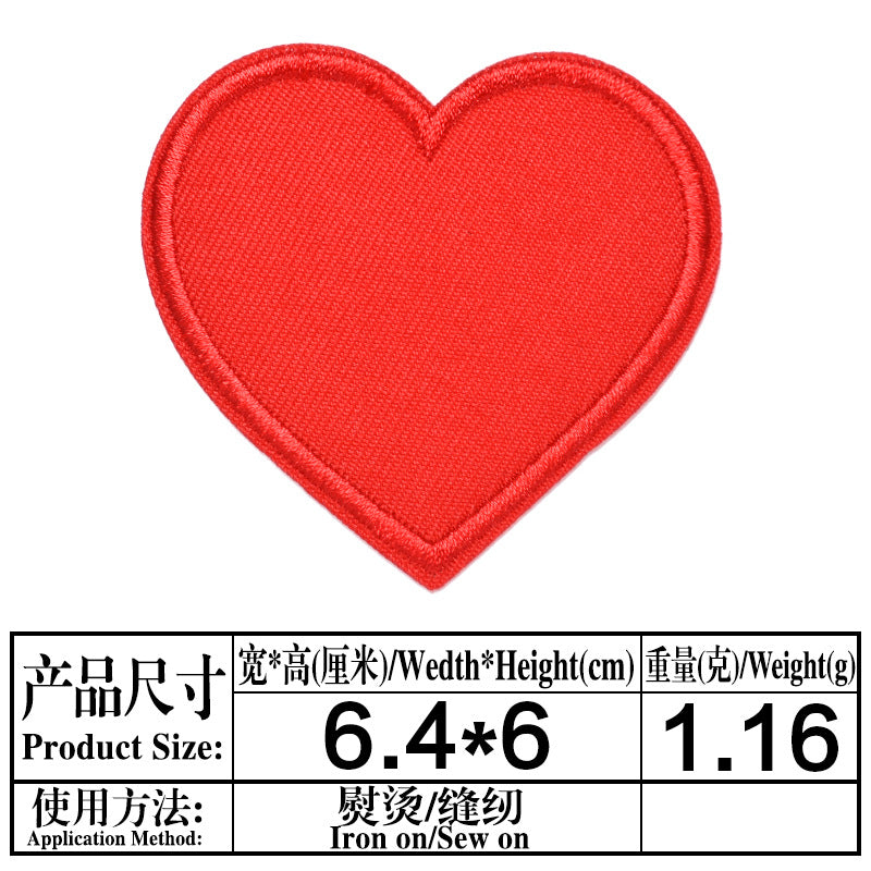 Wholesale Trendy Embroidered Love Heart Fabric Patches Decorative Fashion Accessory For Clothing Bags Hats DIY Craft Boutique Resale