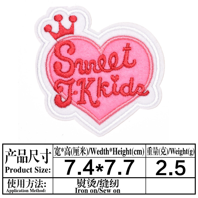 Wholesale Trendy Embroidered Love Heart Fabric Patches Decorative Fashion Accessory For Clothing Bags Hats DIY Craft Boutique Resale