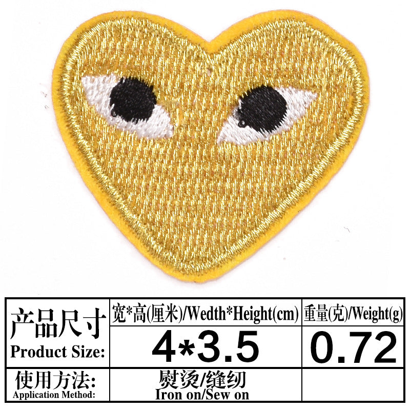 Wholesale Trendy Embroidered Love Heart Fabric Patches Decorative Fashion Accessory For Clothing Bags Hats DIY Craft Boutique Resale
