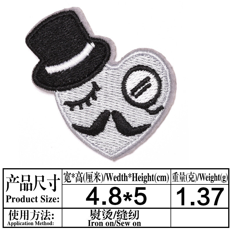 Wholesale Trendy Embroidered Love Heart Fabric Patches Decorative Fashion Accessory For Clothing Bags Hats DIY Craft Boutique Resale