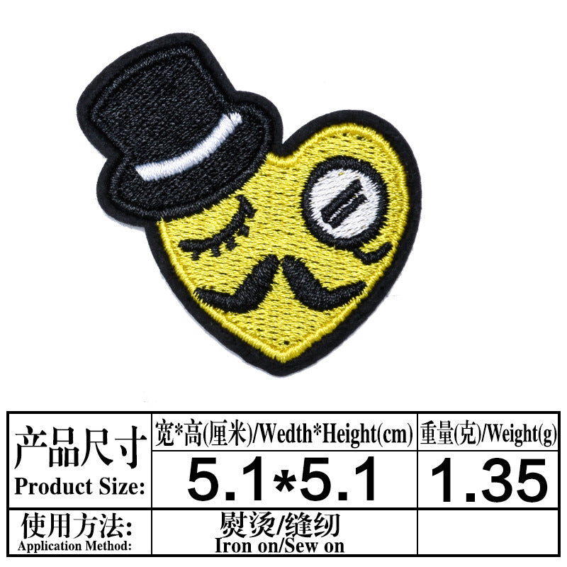 Wholesale Trendy Embroidered Love Heart Fabric Patches Decorative Fashion Accessory For Clothing Bags Hats DIY Craft Boutique Resale