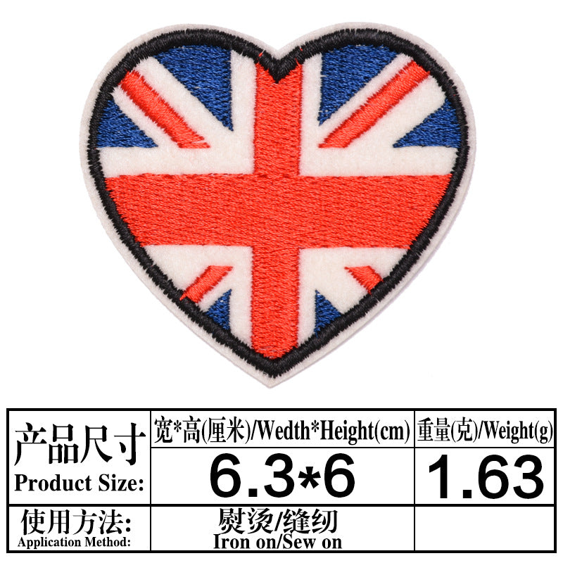 Wholesale Trendy Embroidered Love Heart Fabric Patches Decorative Fashion Accessory For Clothing Bags Hats DIY Craft Boutique Resale