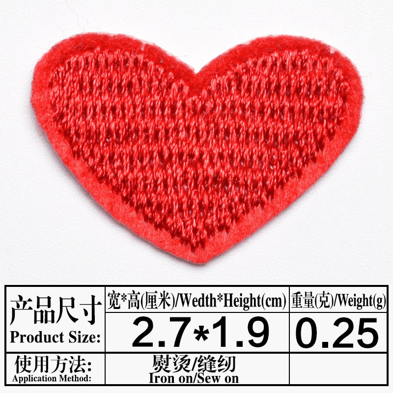 Wholesale Trendy Embroidered Love Heart Fabric Patches Decorative Fashion Accessory For Clothing Bags Hats DIY Craft Boutique Resale