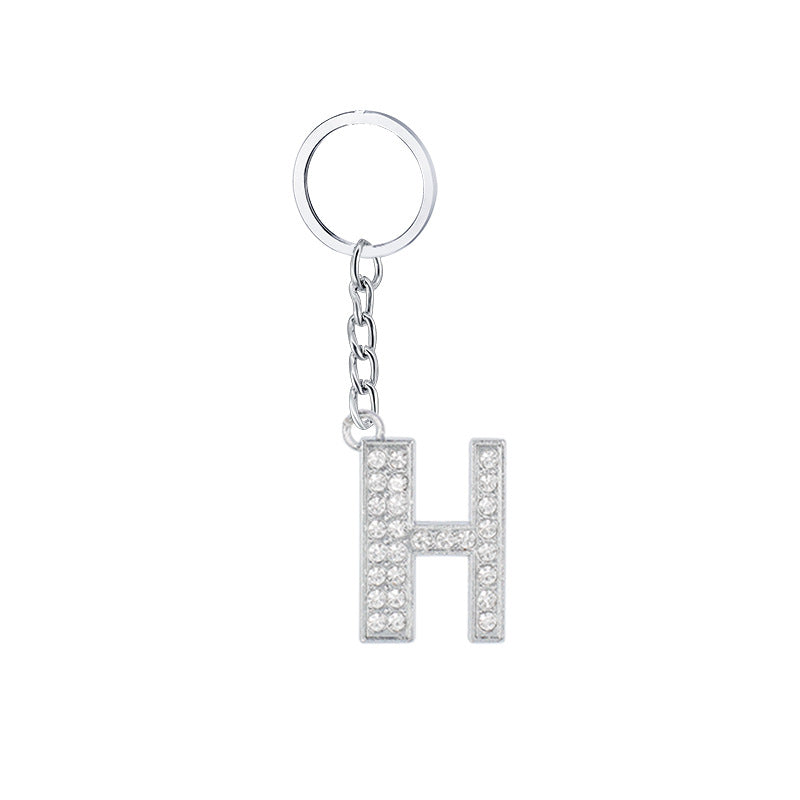 Wholesale 26 English Letters Diamond Alloy Keychain