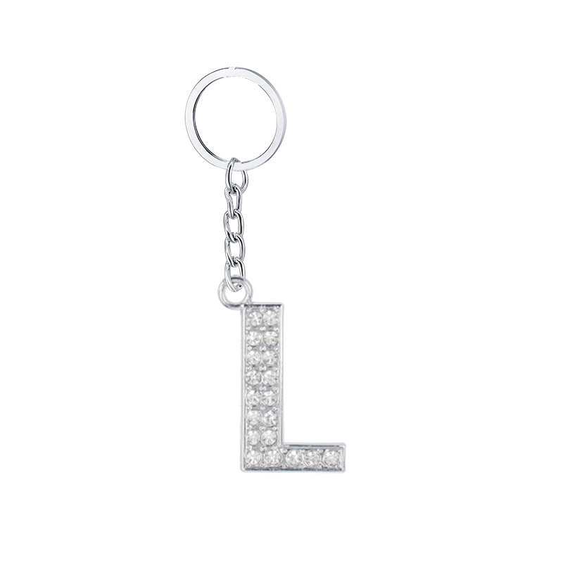 Wholesale 26 English Letters Diamond Alloy Keychain